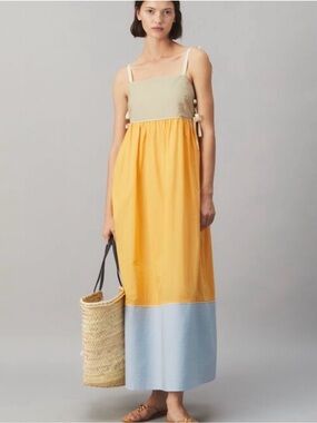 Tory Burch | Dresses | Tory Burch Legacy Paisley Smocked Tie Shoulder  Cotton Maxi Sun Dress Size Small | Poshmark